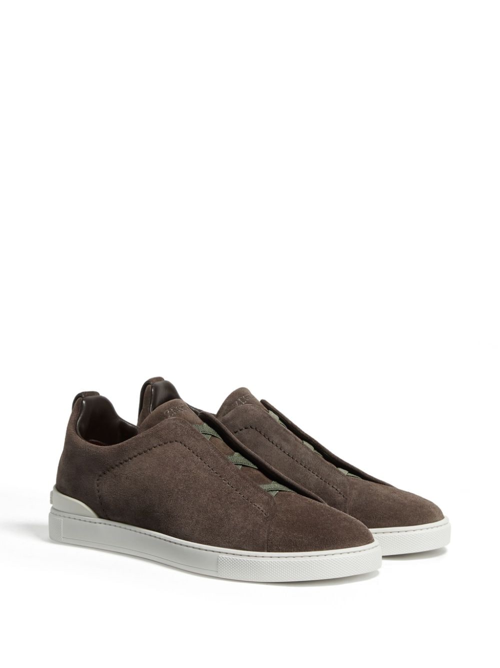 Zegna Sneakers met stiksels - Bruin