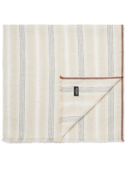 Zegna Oasi Lino striped linen scarf