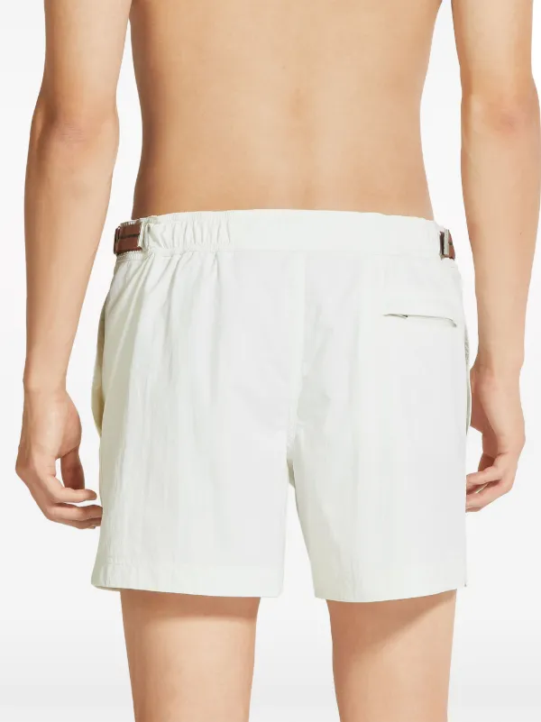 Zegna 232 Road Brand Mark Swim Shorts | White | FARFETCH