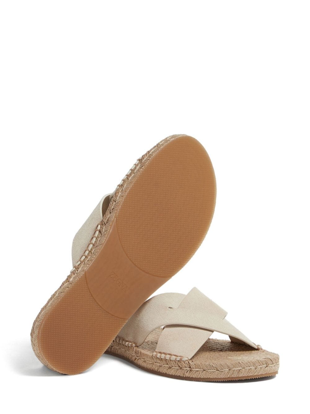 Zegna crossover-strap suede sandals Neutrals