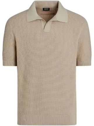 Knitted cotton polo shirt in grey - Zegna | Mytheresa