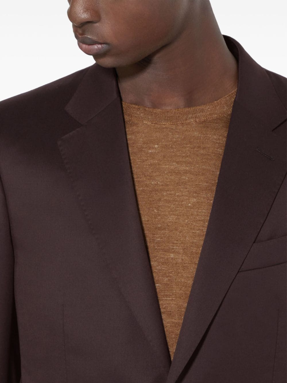 Shop Zegna Centoventimila Single-breasted Wool Suit In Brown
