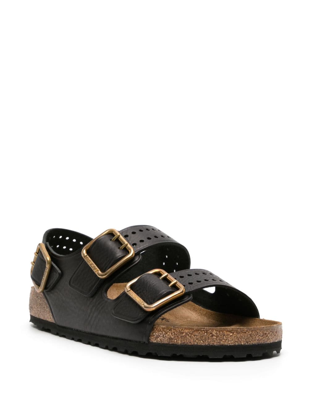 Shop Birkenstock Milano Leather Sandals In Black