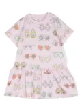 Stella McCartney Kids sunglasses-print flared dress - Pink