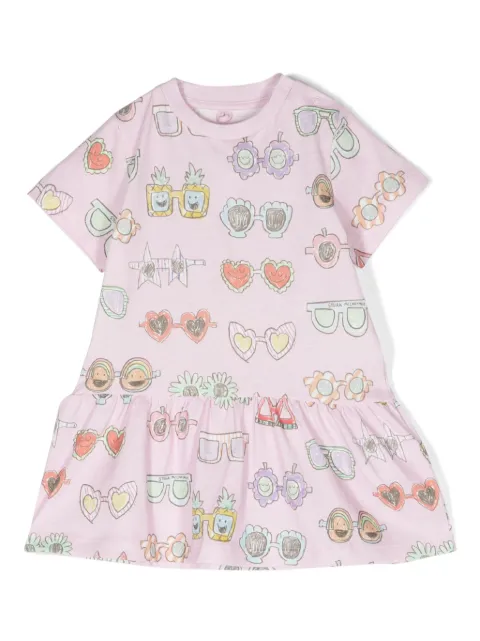 Stella McCartney Kids vestido acampanado con lentes de sol estampados