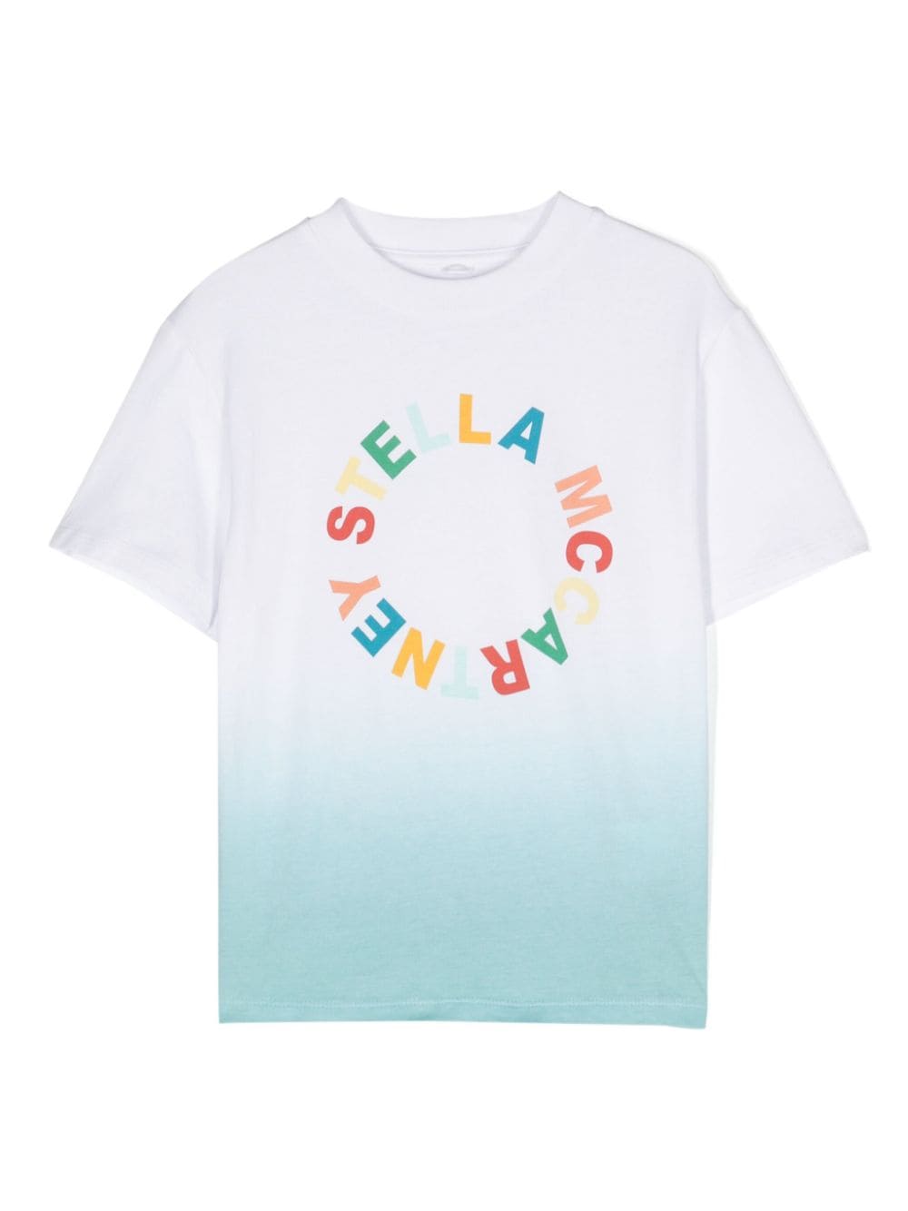 Stella McCartney Kids Ombré katoenen T-shirt Wit