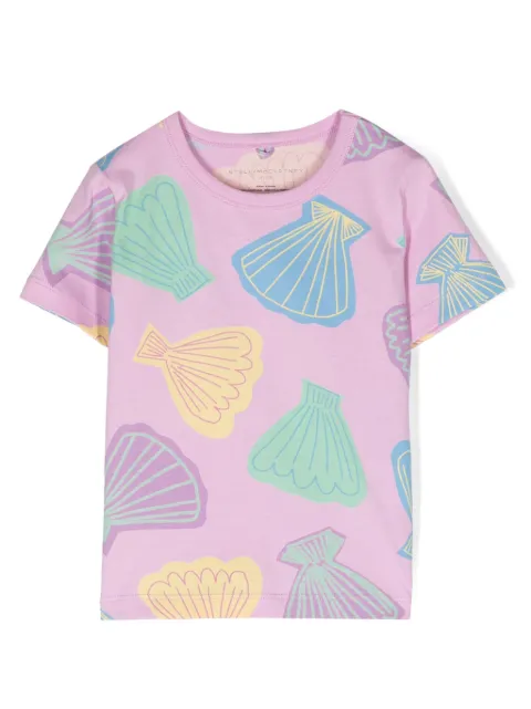 Stella McCartney Kids playera con conchas estampadas