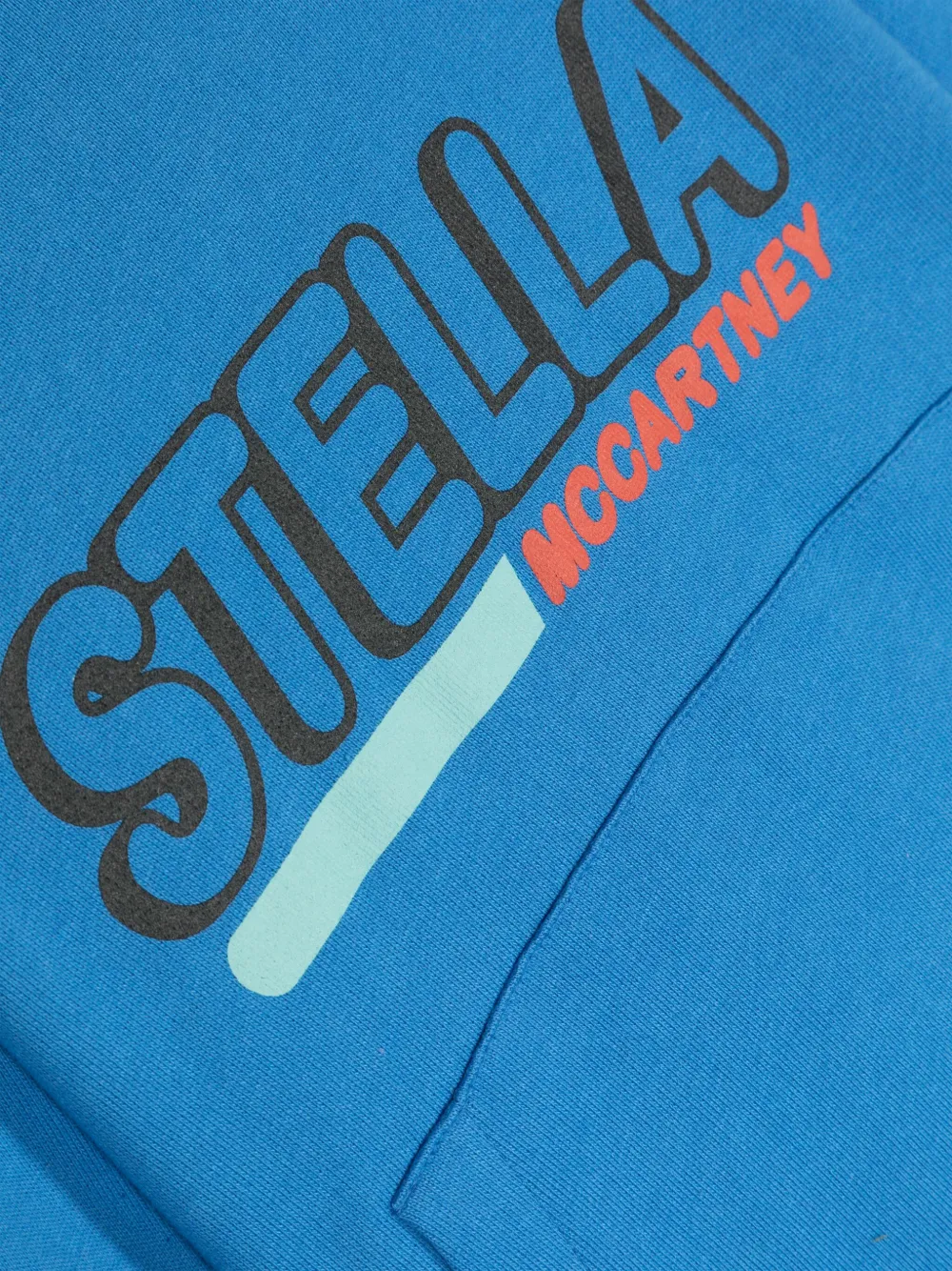 Shop Stella Mccartney Logo-print Cotton Hoodie In Blau