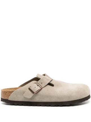 Taupe store suede mules