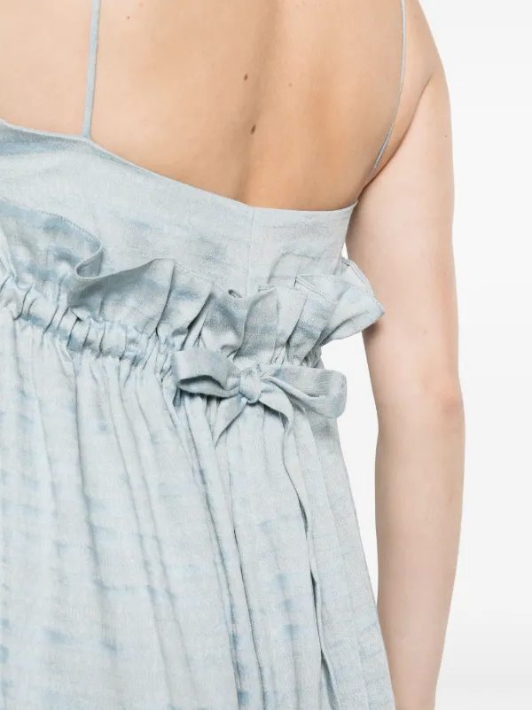 Armani Linen Blend Jacquard Midi Dress - Blue