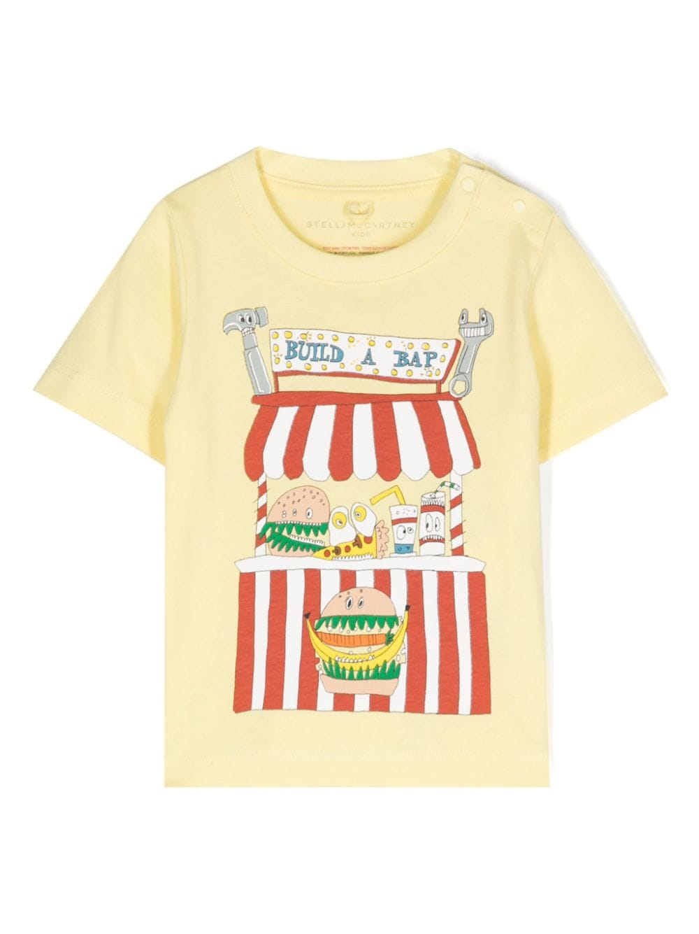 Stella McCartney Kids Katoenen T-shirt met logoprint Geel