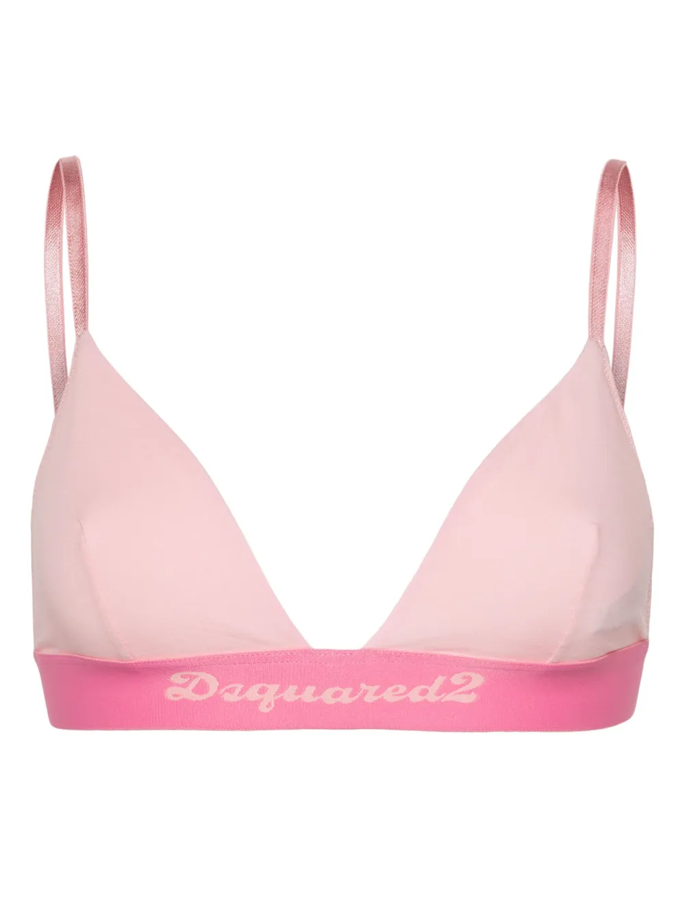 Shop Dsquared2 Logo-underband Stretch-cotton Bra In Pink