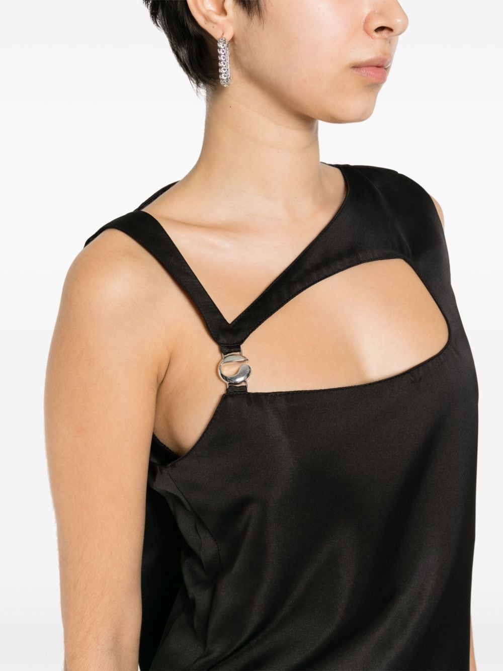 Shop Coperni Cut-out Cape-effect Minidress In Black