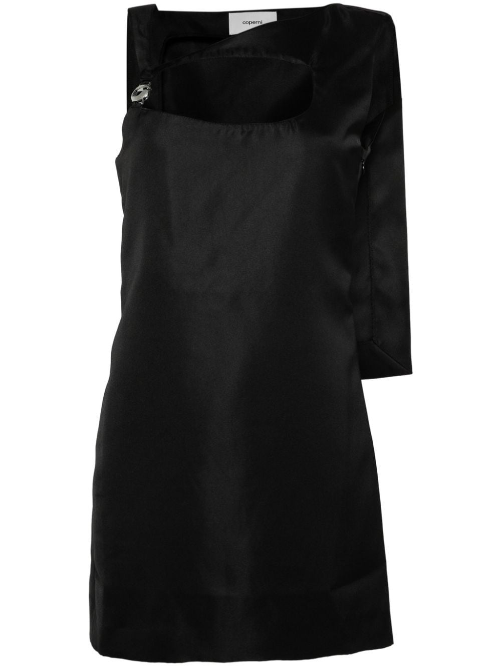 Shop Coperni Cut-out Cape-effect Minidress In Black