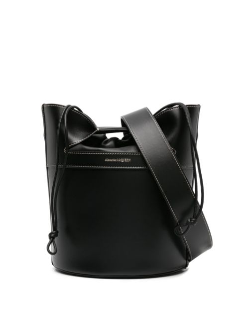 Alexander McQueen logo-stamp leather bucket bag Women