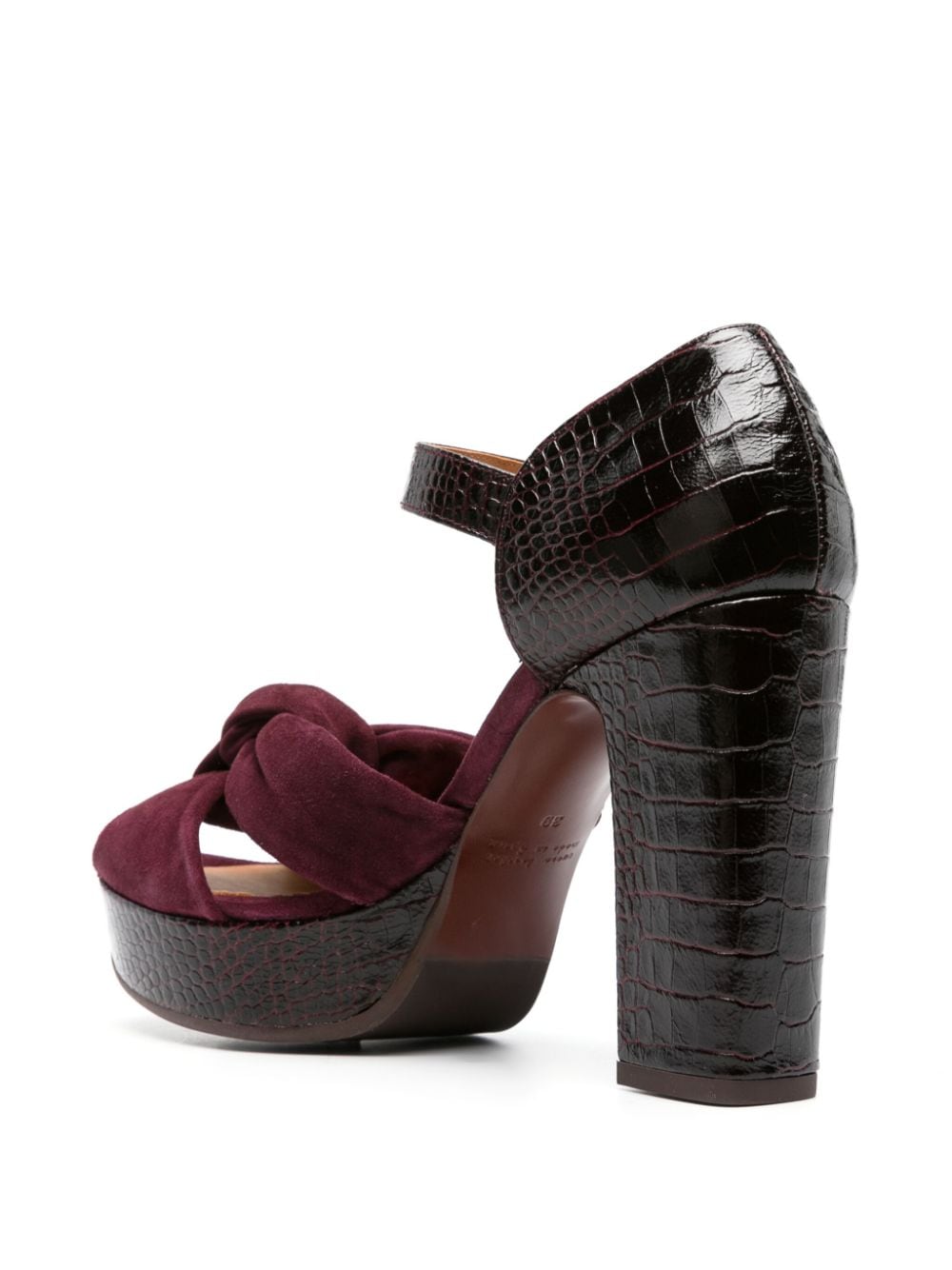 Shop Chie Mihara Babel 95mm Crocodile-embossed Sandals In Purple