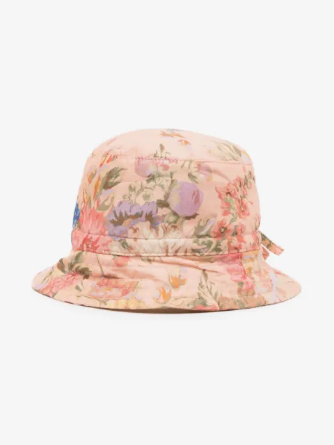 ZIMMERMANN Kids floral-print drawstring bucket hat