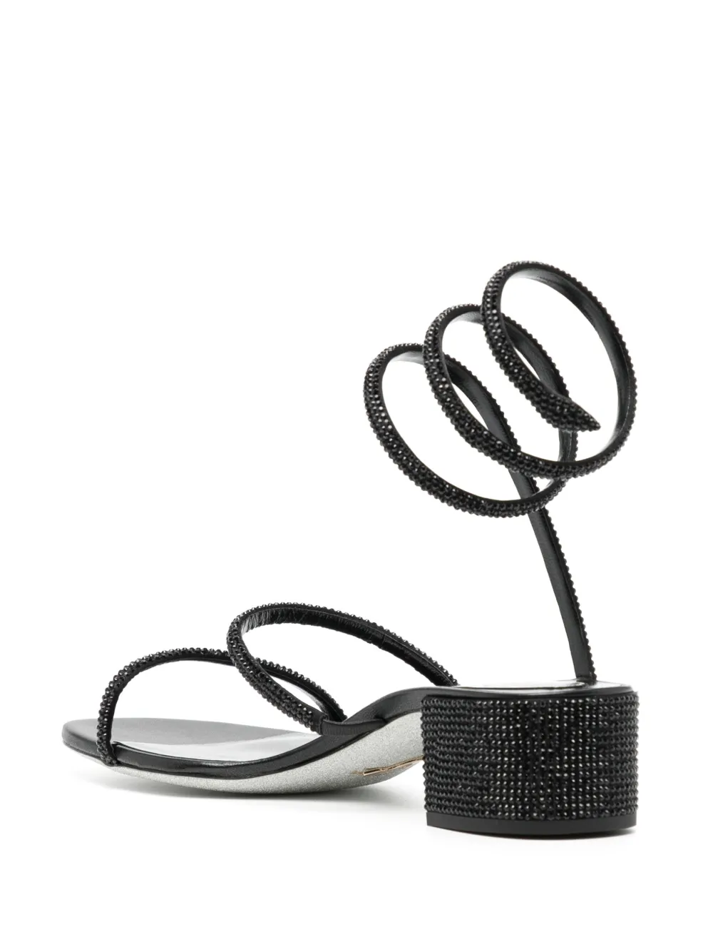 Shop René Caovilla Cleo Embellished Sandals In Black