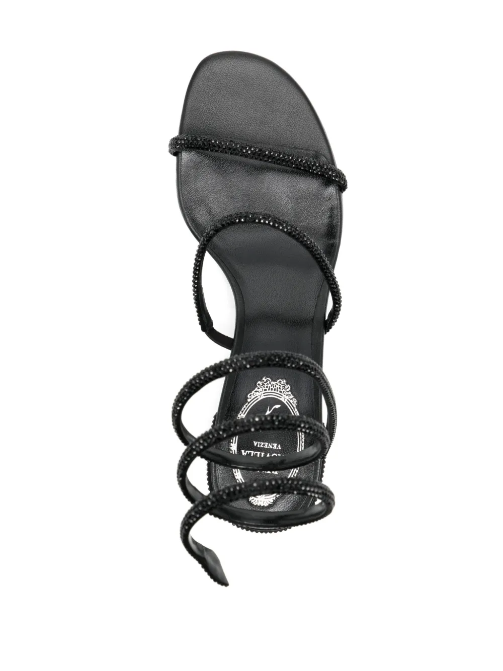 Shop René Caovilla Cleo Embellished Sandals In Black