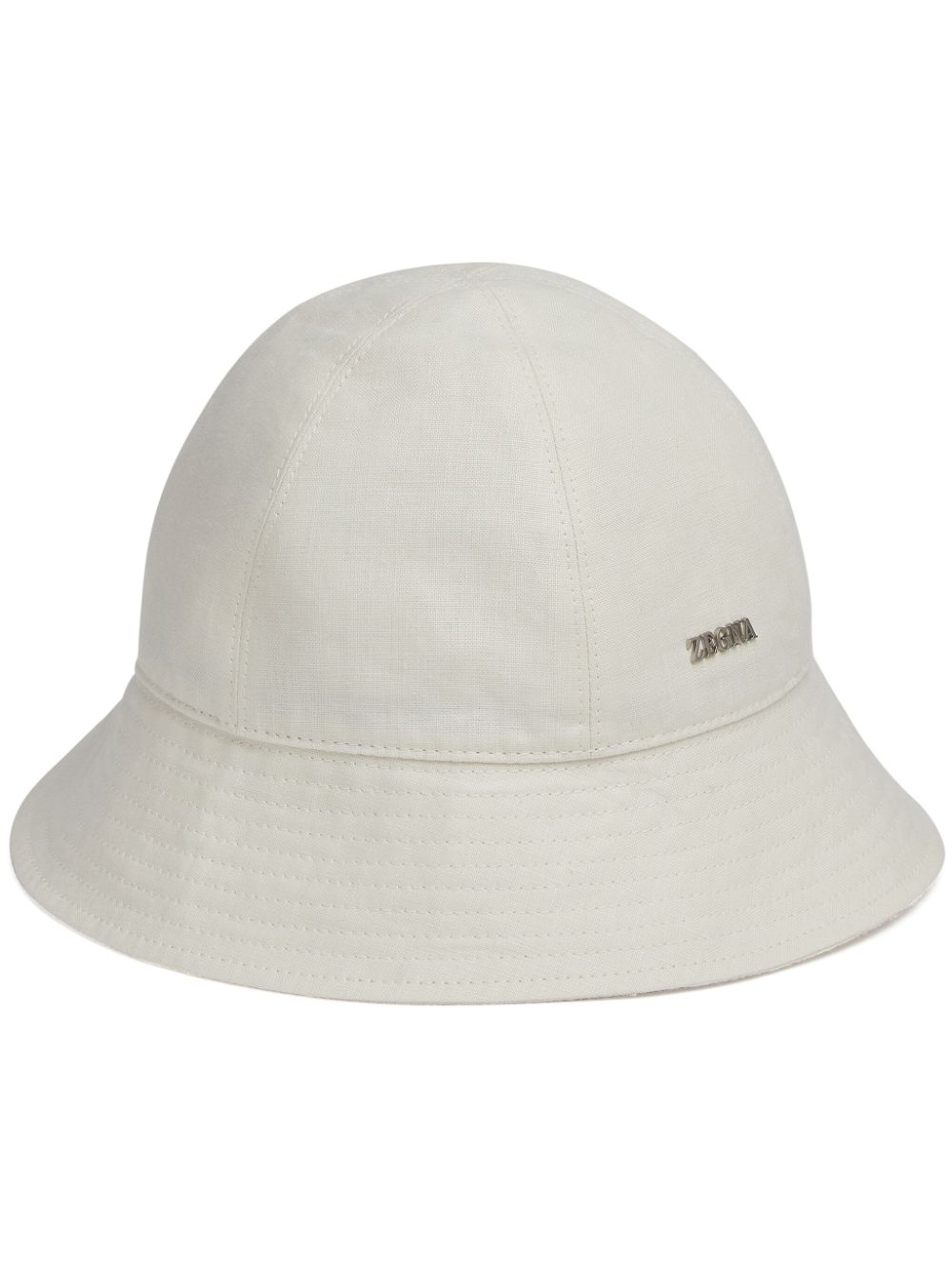 Shop Zegna Oasi Linen Bucket Hat In White