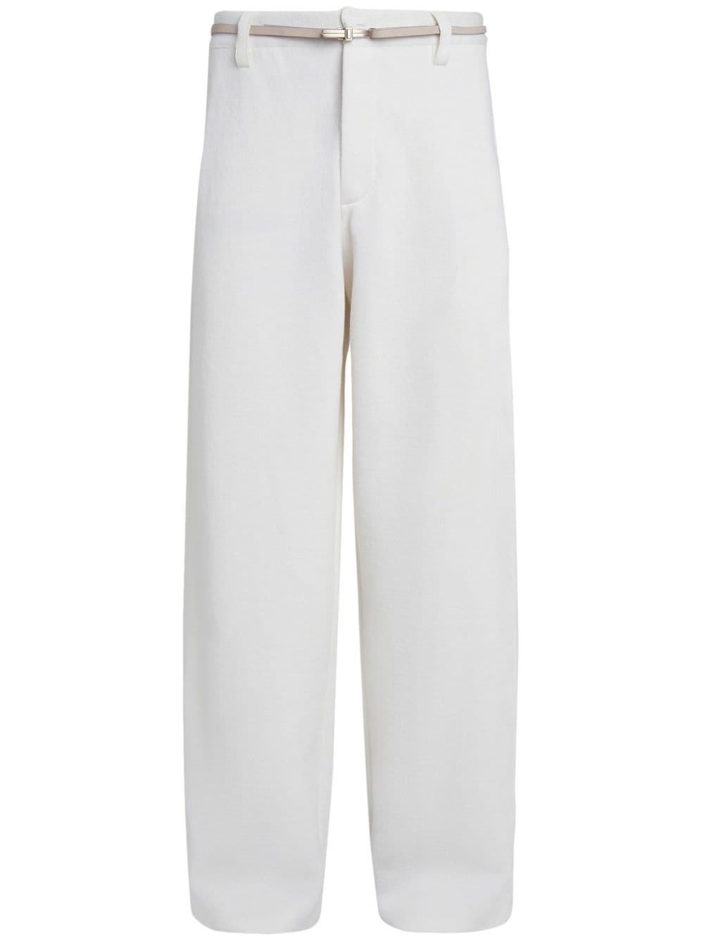 Zegna High-rise Straight-leg Trousers In White