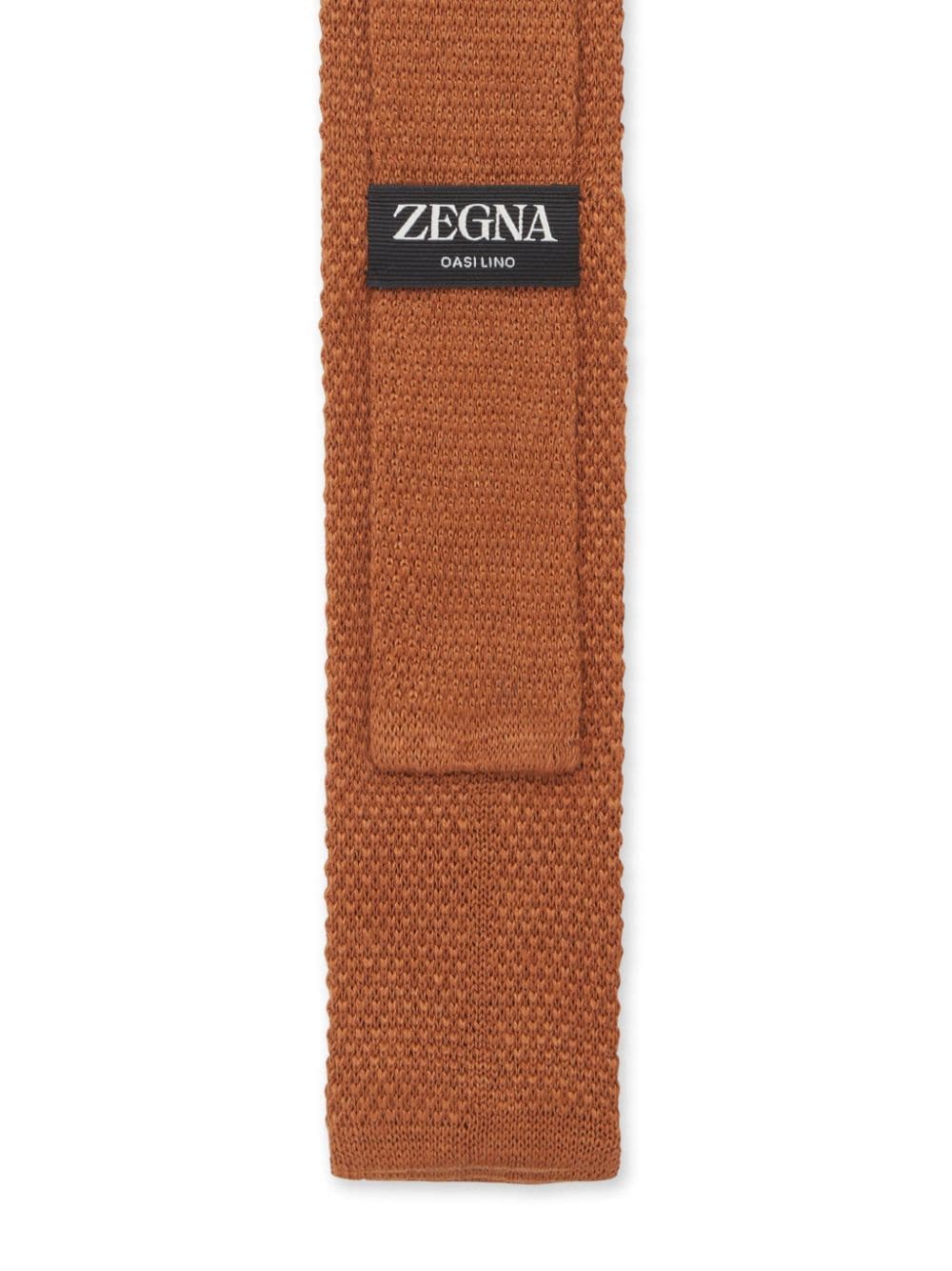 Shop Zegna Oasi Textured Linen Tie In Brown