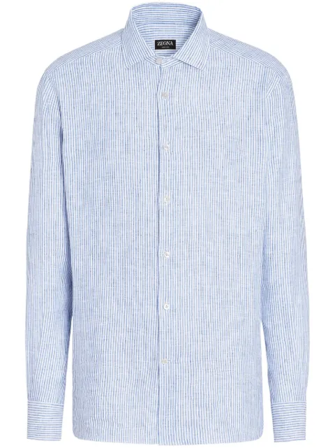 Zegna Oasi striped linen shirt