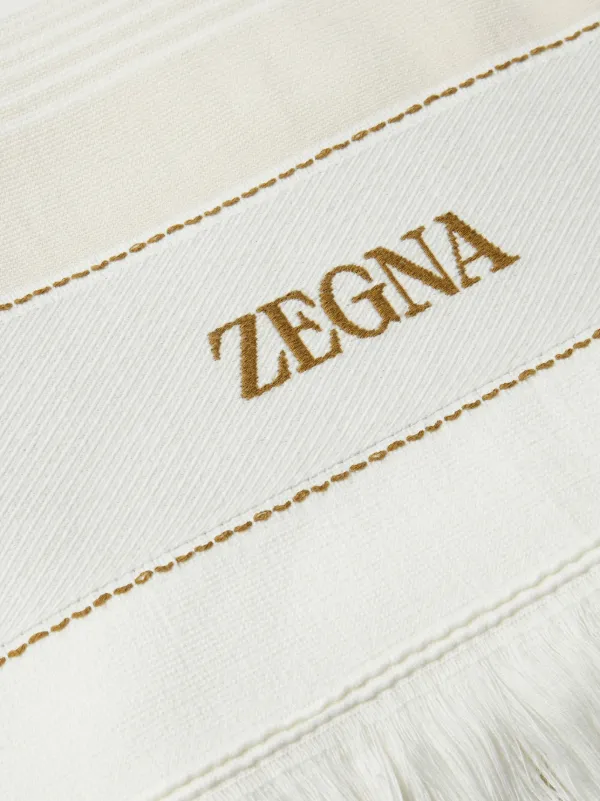 水着・ラッシュガード E.Zegna - Beach Towels and Swim wear Zegna logo-embroidered Cotton Beach Towel | Neutrals | FARFETCH