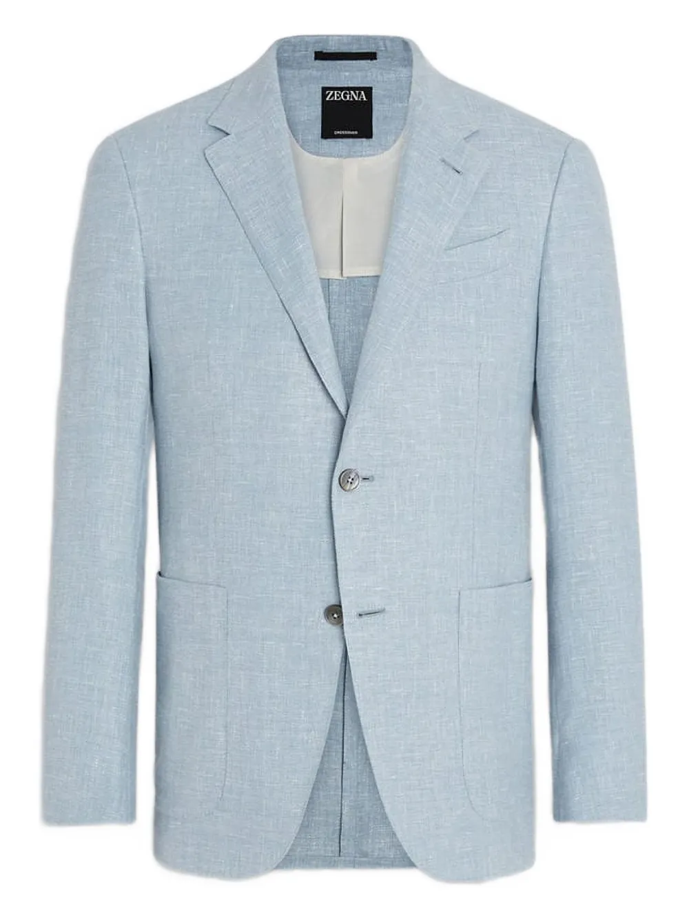 Zegna Single-breasted Blazer In Blue