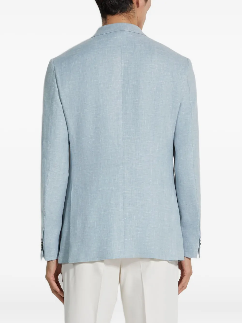 Zegna Single-breasted Blazer In Blue