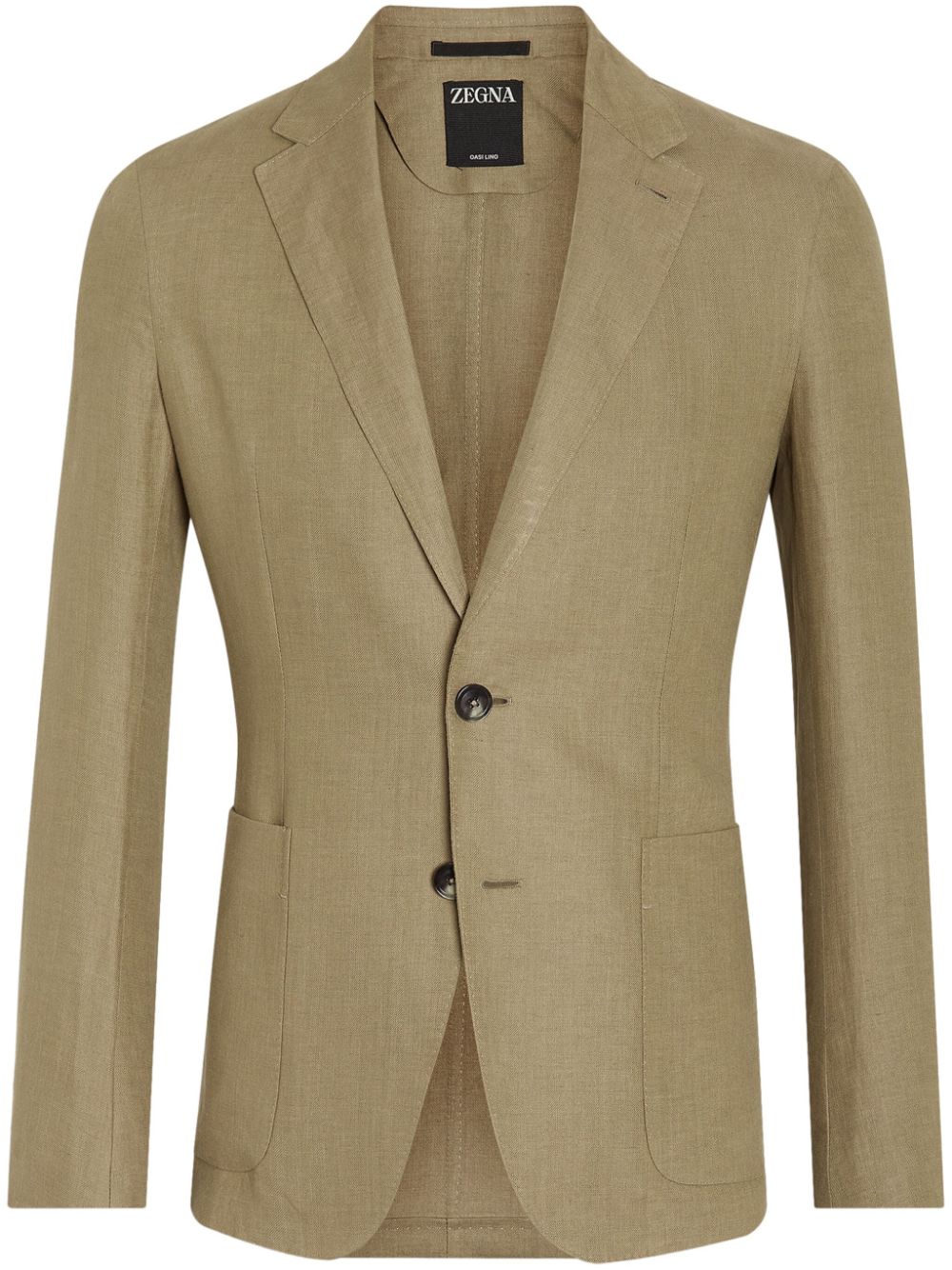 single-breasted linen blazer