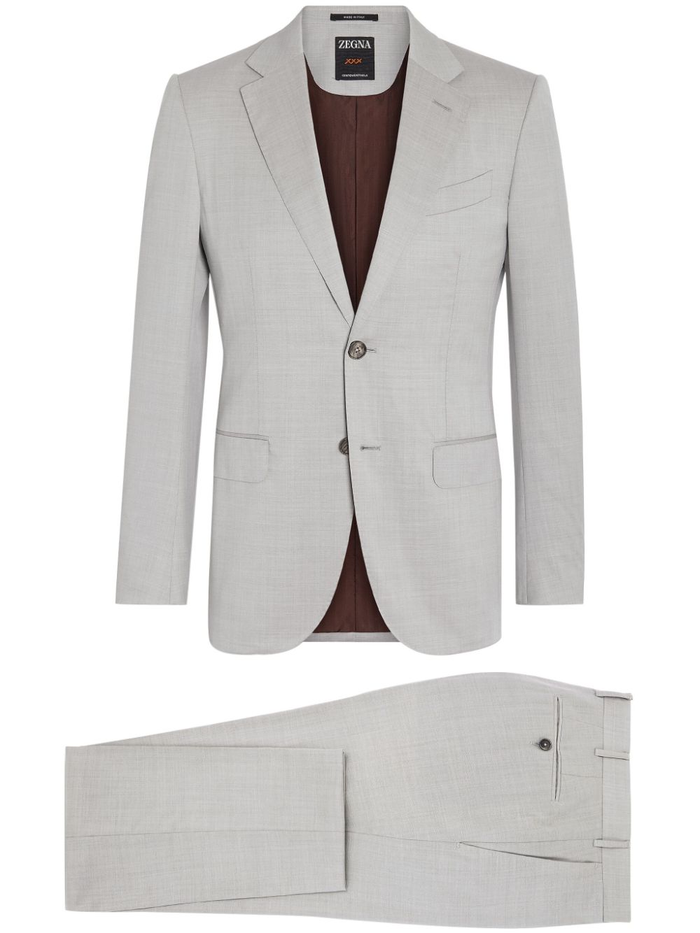 Zegna Centoventimila Single-breasted Wool Suit In Neutrals