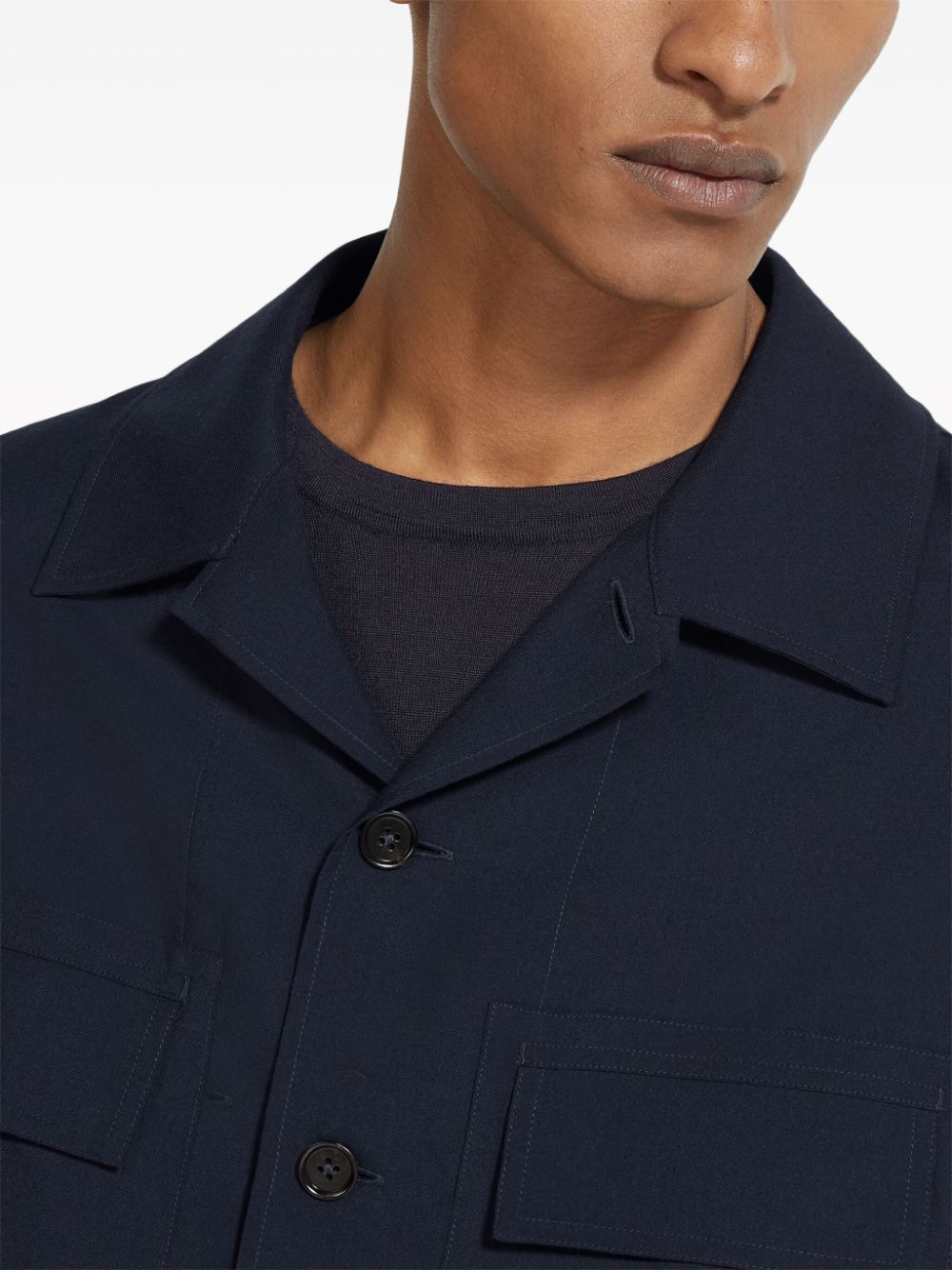 Shop Zegna Alba Oasi-cashmere Overshirt In Blue