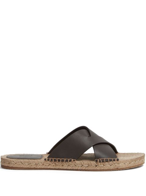 Zegna crossover leather espadrille sandals