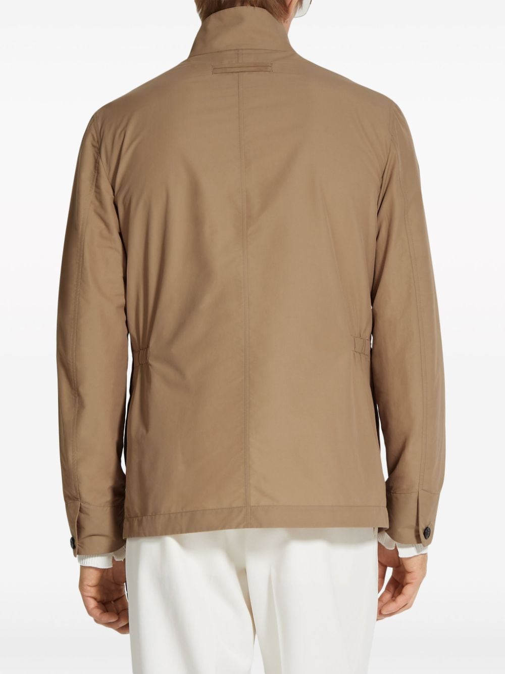 Shop Zegna Tailored Cotton-blend Chore Jacket In Brown