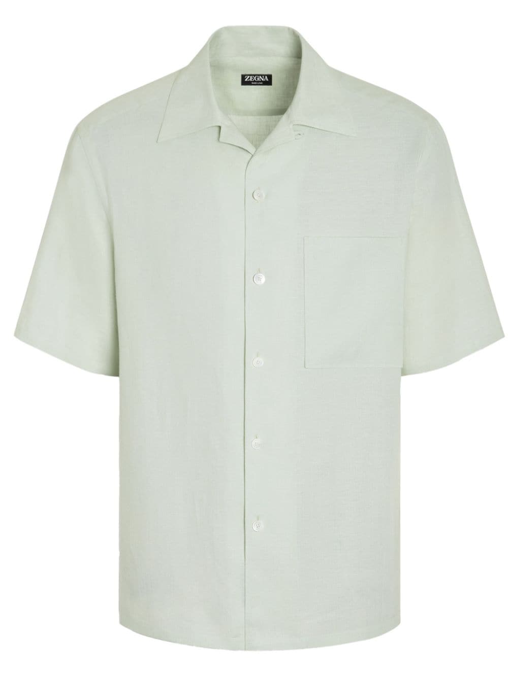 Zegna Oasi Short-sleeve Linen Shirt In Green