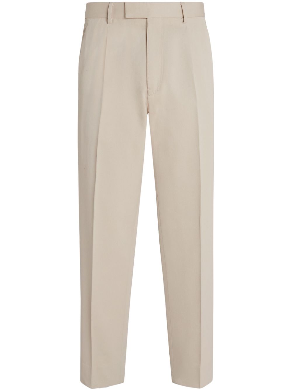 Zegna Tapered Tailored Trousers In Neutrals