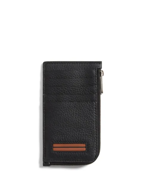 Zegna stripe-embellished leather wallet