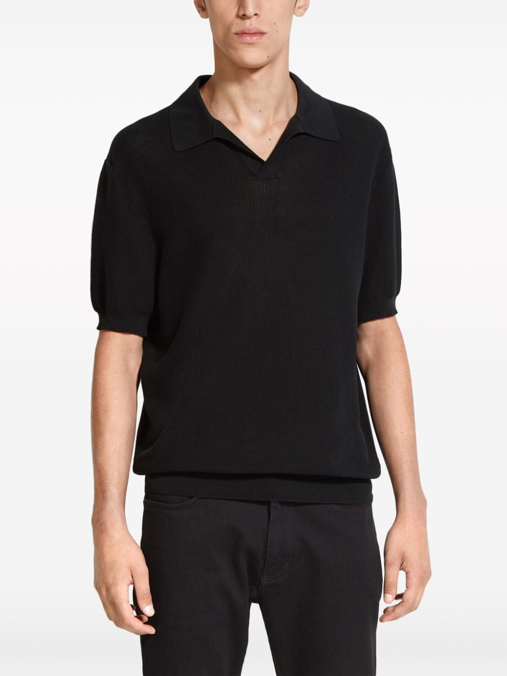 Shop Zegna Cotton Polo Shirt In Black
