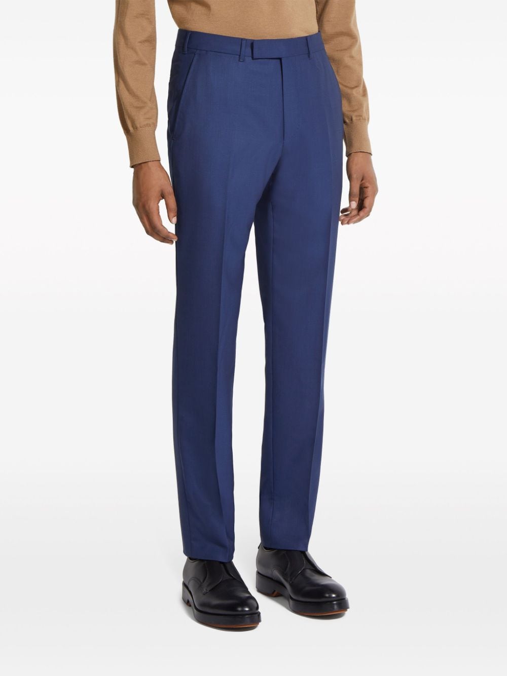 Shop Zegna Centoventimila Single-breasted Wool Suit In Blue