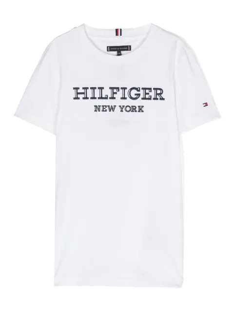 Tommy Hilfiger Junior logo-embroidered cotton T-shirt