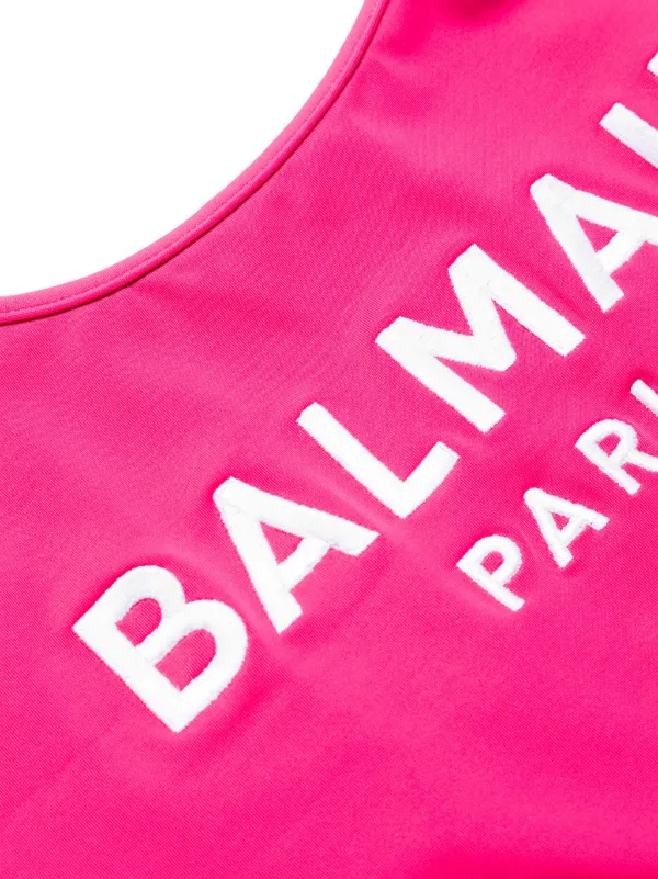 ビキニ Balmain BKBG71780 EMBROIDERED-LOGO SCOOP-BACK Swimsuit Balmain Embroidered-Logo Scoop-Back Swimsuit In Black - 31