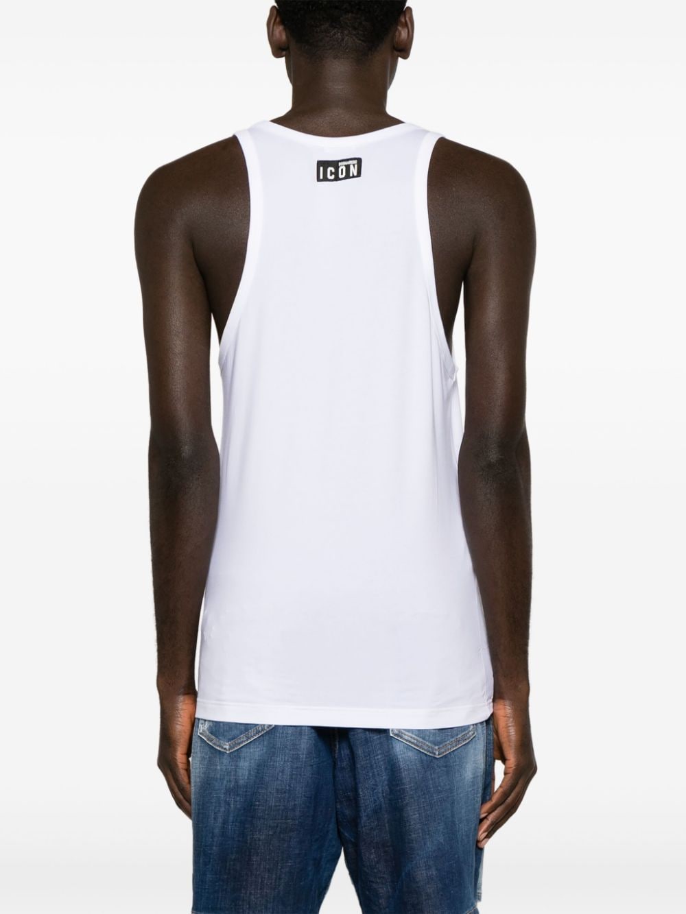 Shop Dsquared2 Logo-patch Jersey Tank Top In White