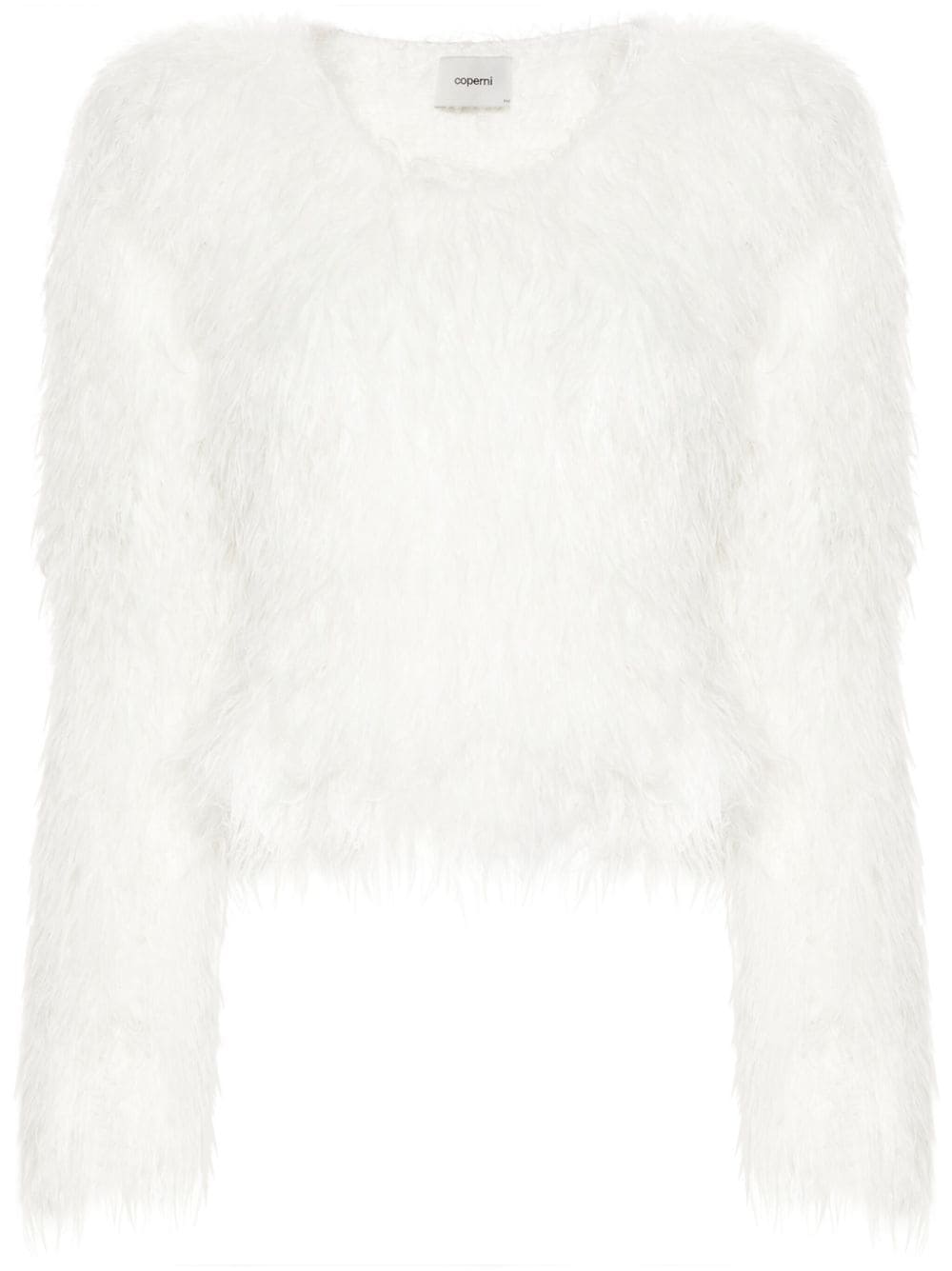 Shop Coperni Fluffy-knit Textured Jumper In White