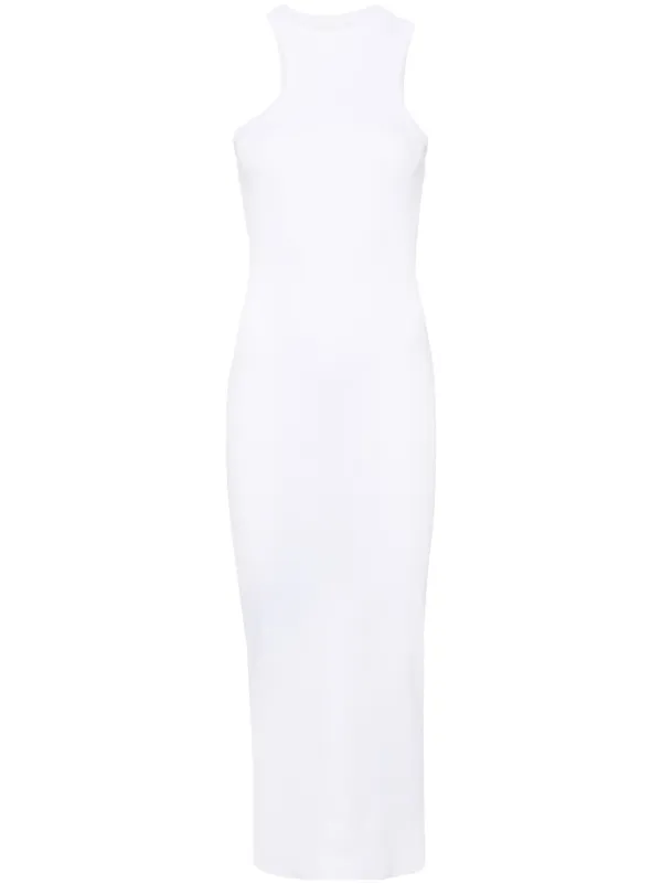 Axel Arigato Asymmetric Ribbed Midi Dress | White | FARFETCH OM
