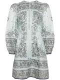 ZIMMERMANN bandana-print linen minidress - Blue