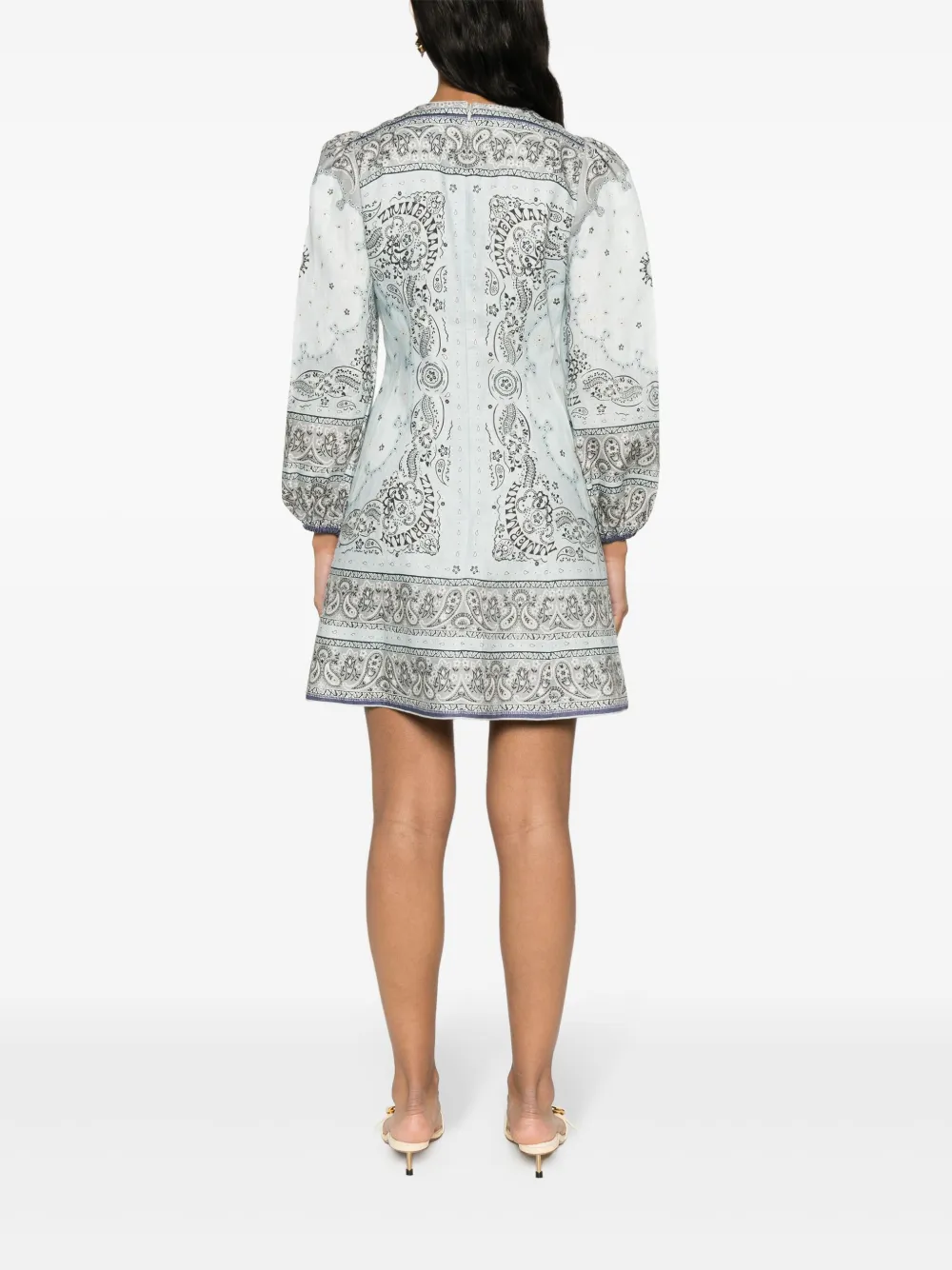 ZIMMERMANN bandana-print Linen Minidress - Farfetch