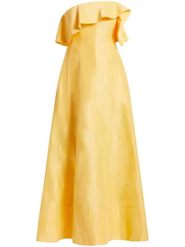 Aje off-shoulder Strapless Gown | Yellow | FARFETCH