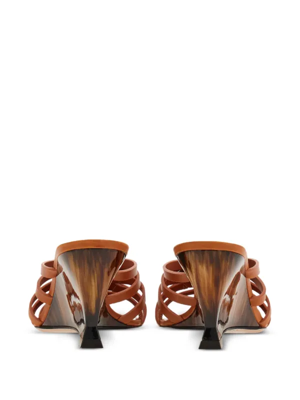 Ferragamo Gancini 70mm Wedge Sandals | Brown | FARFETCH