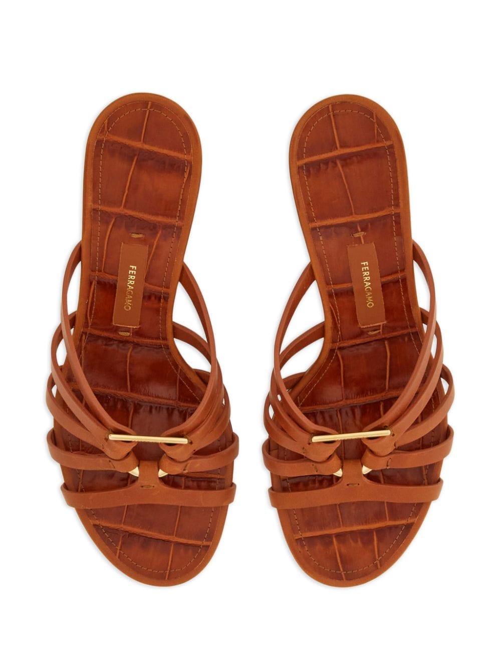 Shop Ferragamo Gancini 70mm Wedge Sandals In Brown